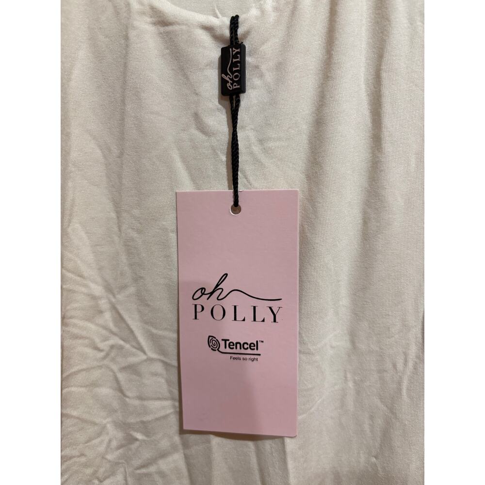 NWT Oh Polly Regine Modal Ruched Backless Maxi Dress Ivory Women's Size Medium - Picture 7 of 8